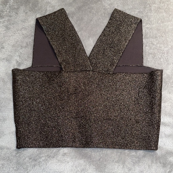 ♡$235 ICONIC A.L.C.™ ☆Ali☆ Bronze Metallic Crop Top♡ Size Medium♡ FLAWLESS♡ - Picture 7 of 11